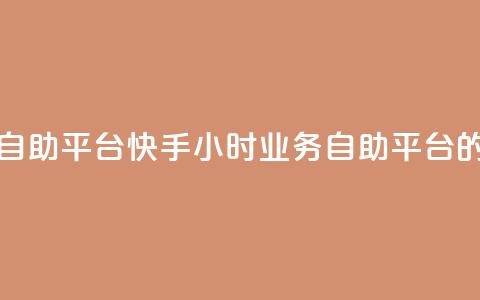 快手24小时业务自助平台 - 快手24小时业务自助平台的新概念！ 第1张